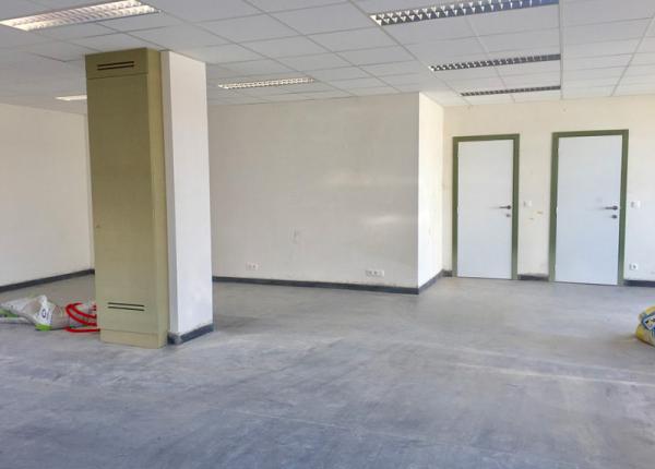 Systeemplafond Eurocoustic Tonga + afkasting gaswandketel mdf